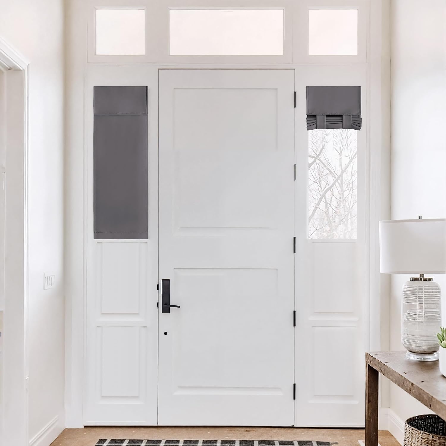 image:imageNICETOWN Grey Blackout French Door Curtain Thermal Insulated Window CoverGrey