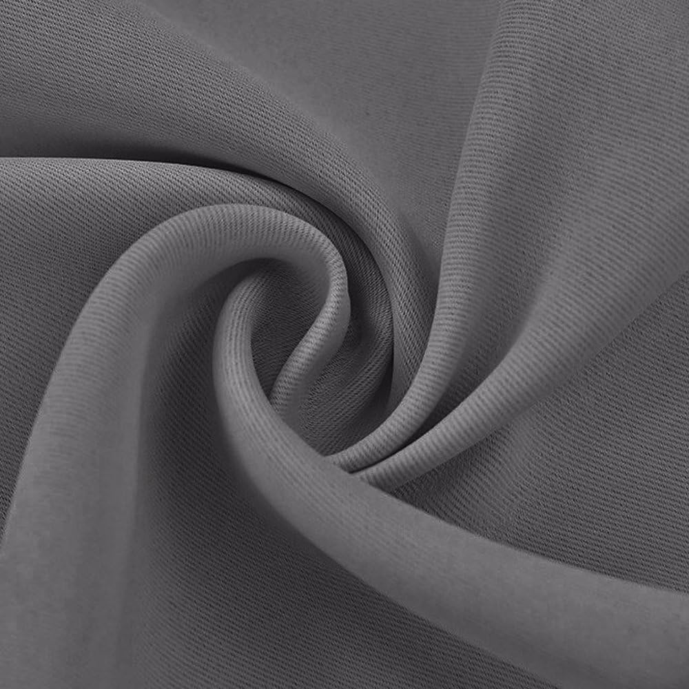 image:imageNICETOWN Grey Blackout French Door Curtain Thermal Insulated Window CoverGrey