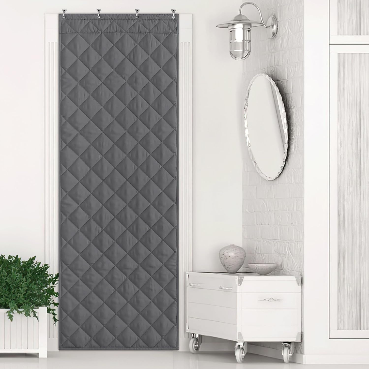 image:imageNICETOWN Grey Blackout French Door Curtain Thermal Insulated Window CoverGrey