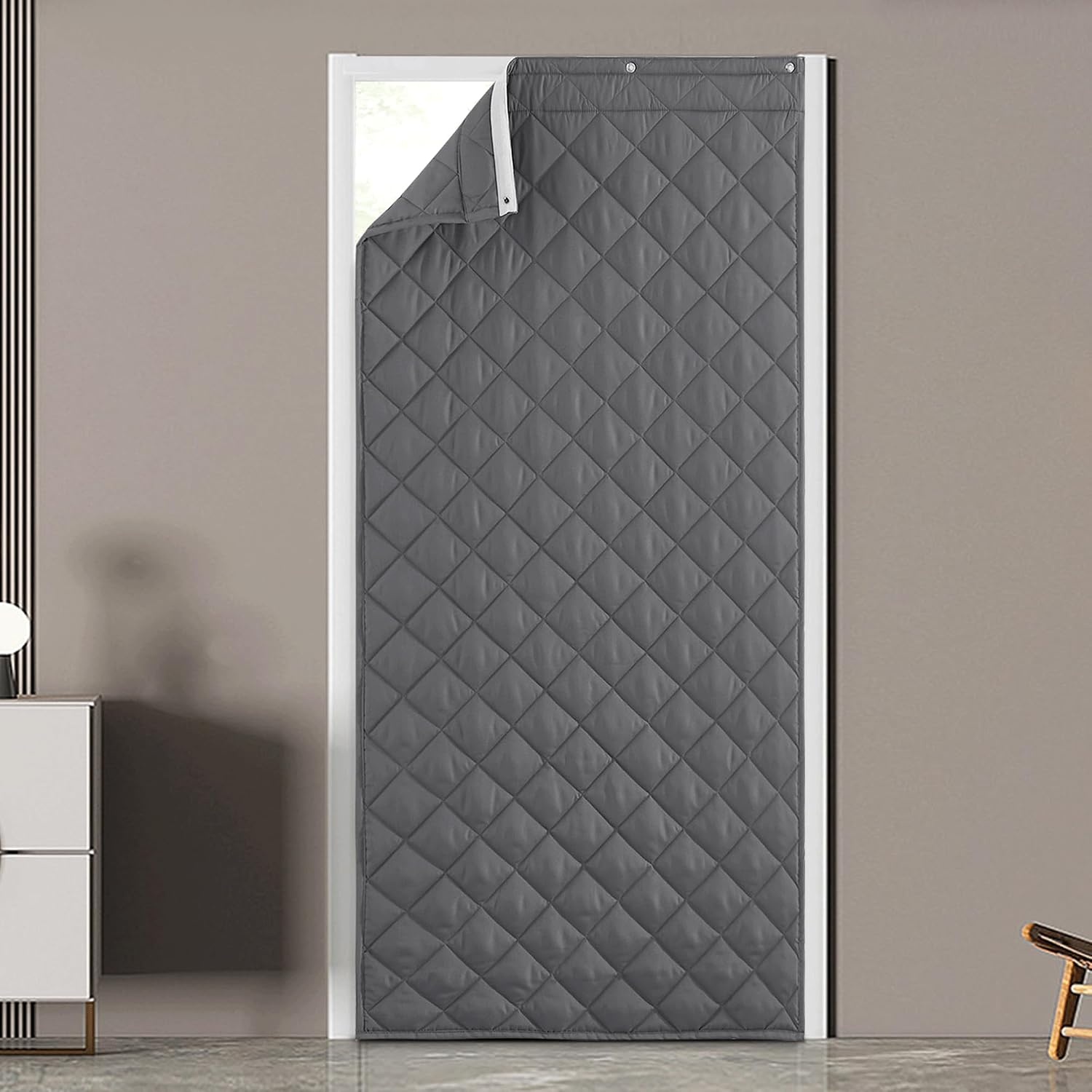 image:imageNICETOWN Grey Blackout French Door Curtain Thermal Insulated Window CoverGrey
