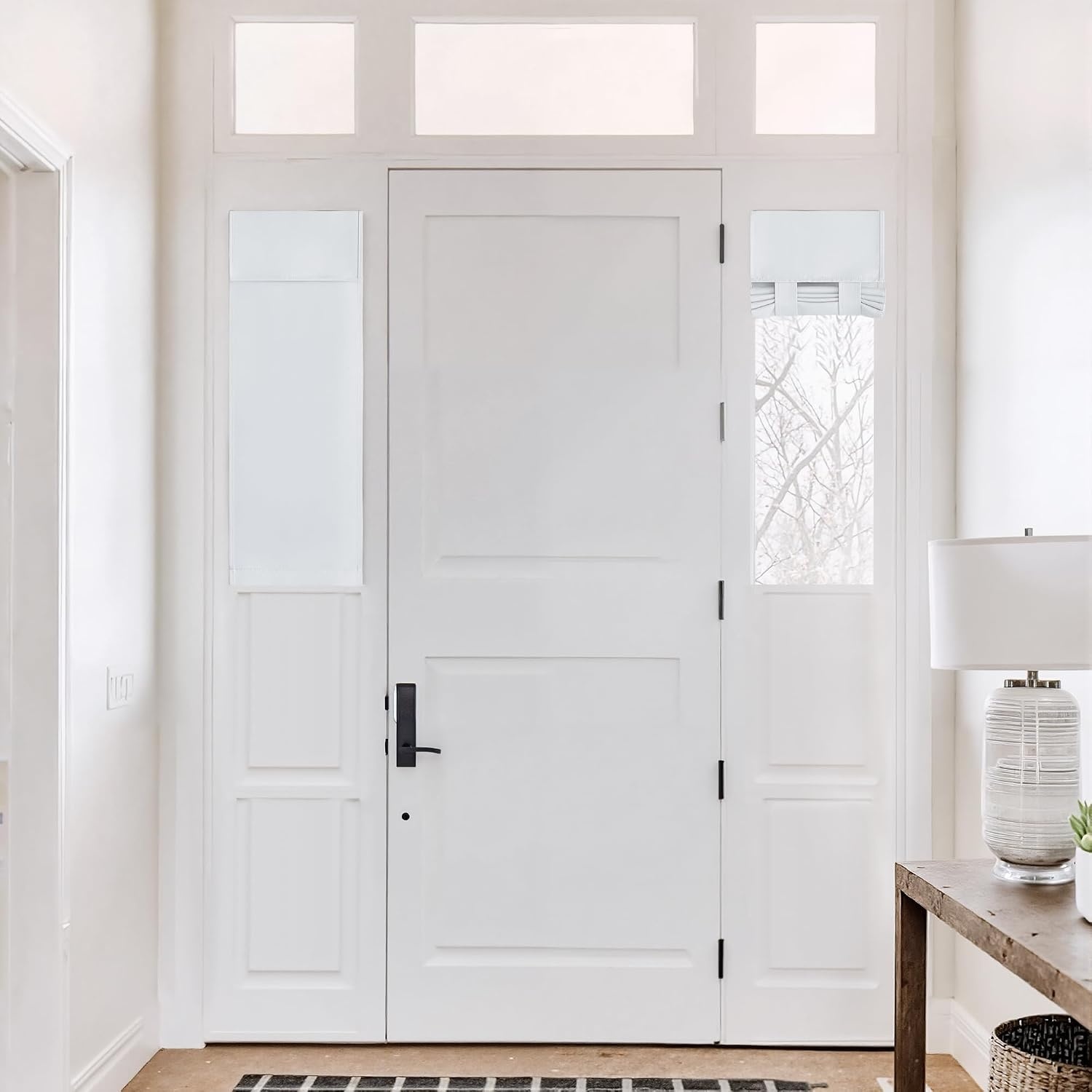 image:imageNICETOWN Grey Blackout French Door Curtain Thermal Insulated Window CoverGreyish White