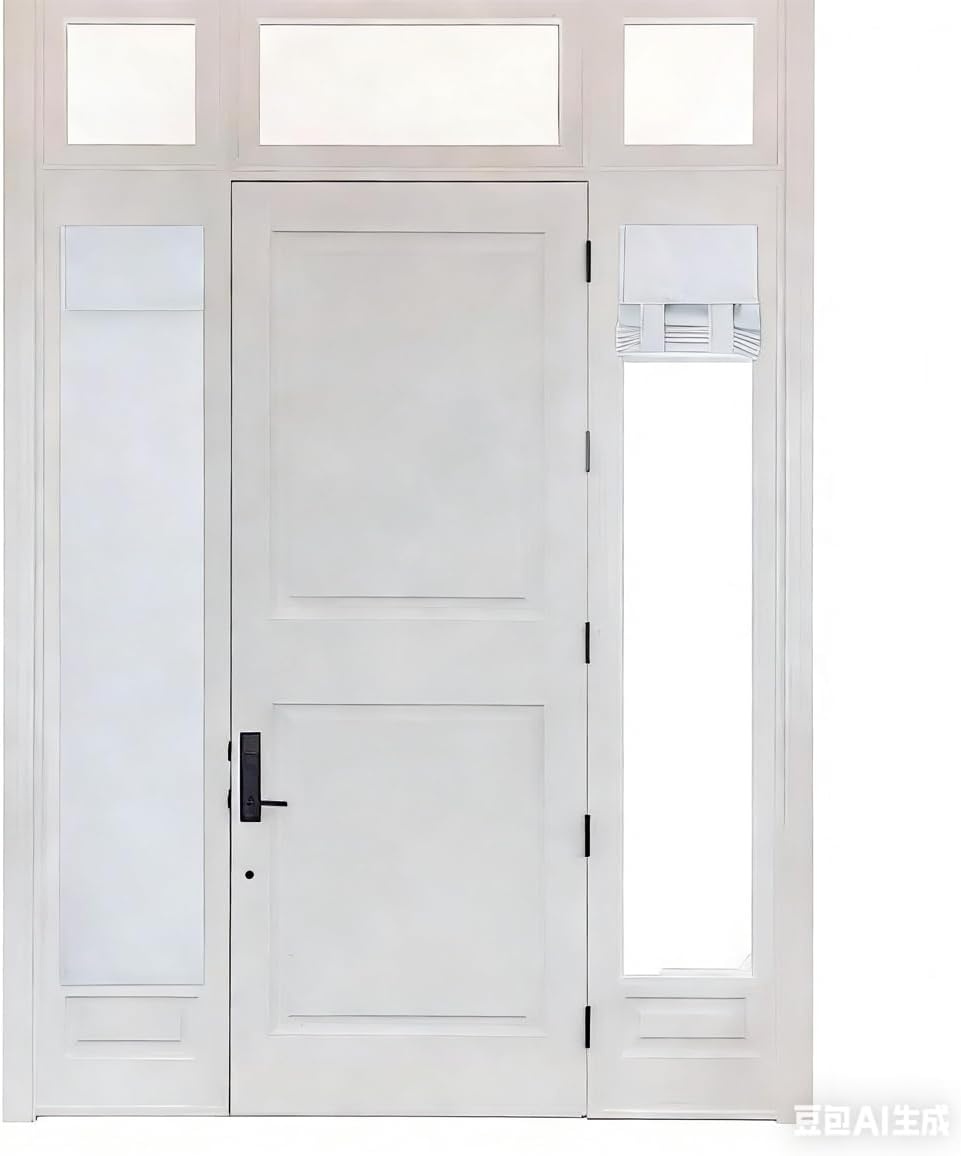 image:imageNICETOWN Grey Blackout French Door Curtain Thermal Insulated Window CoverGreyish White