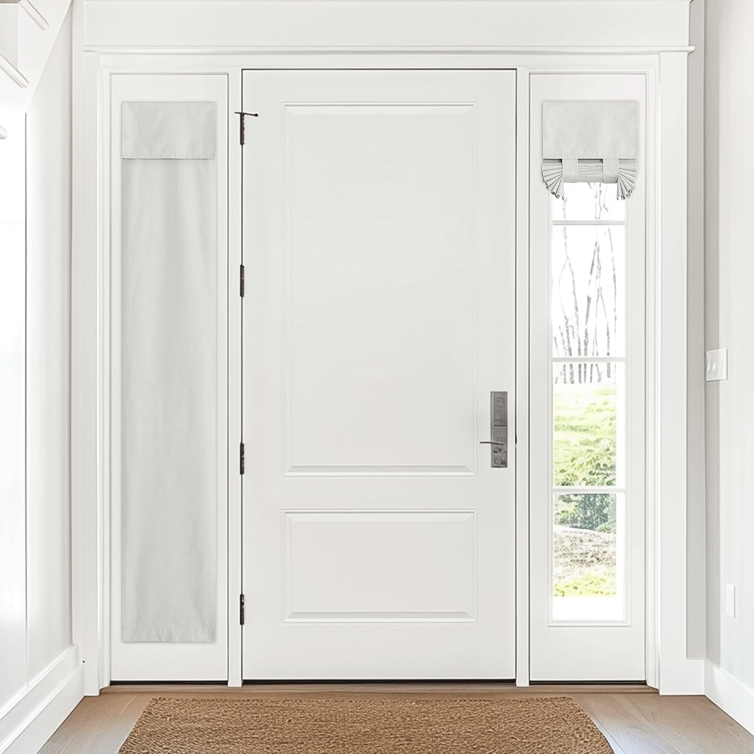 image:imageNICETOWN Grey Blackout French Door Curtain Thermal Insulated Window CoverIvory White