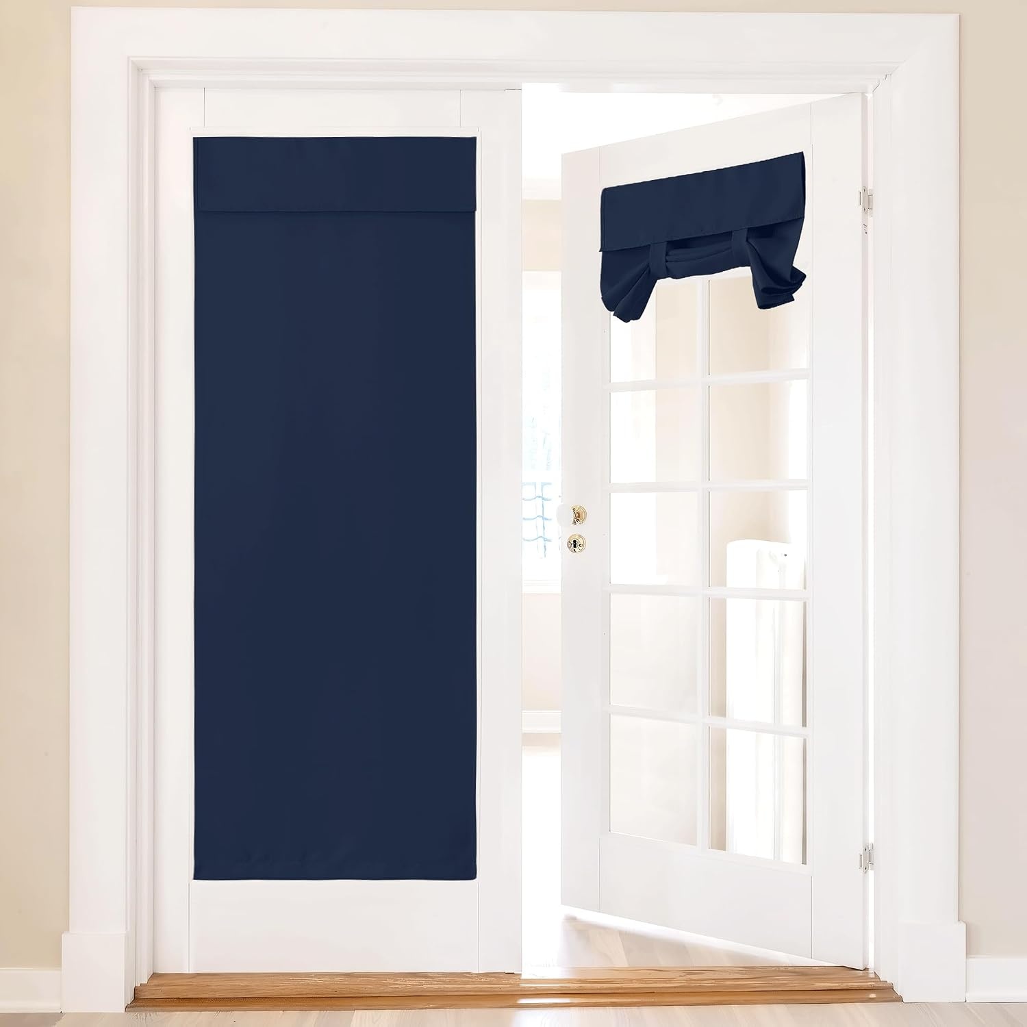 image:imageNICETOWN Grey Blackout French Door Curtain Thermal Insulated Window CoverNavy