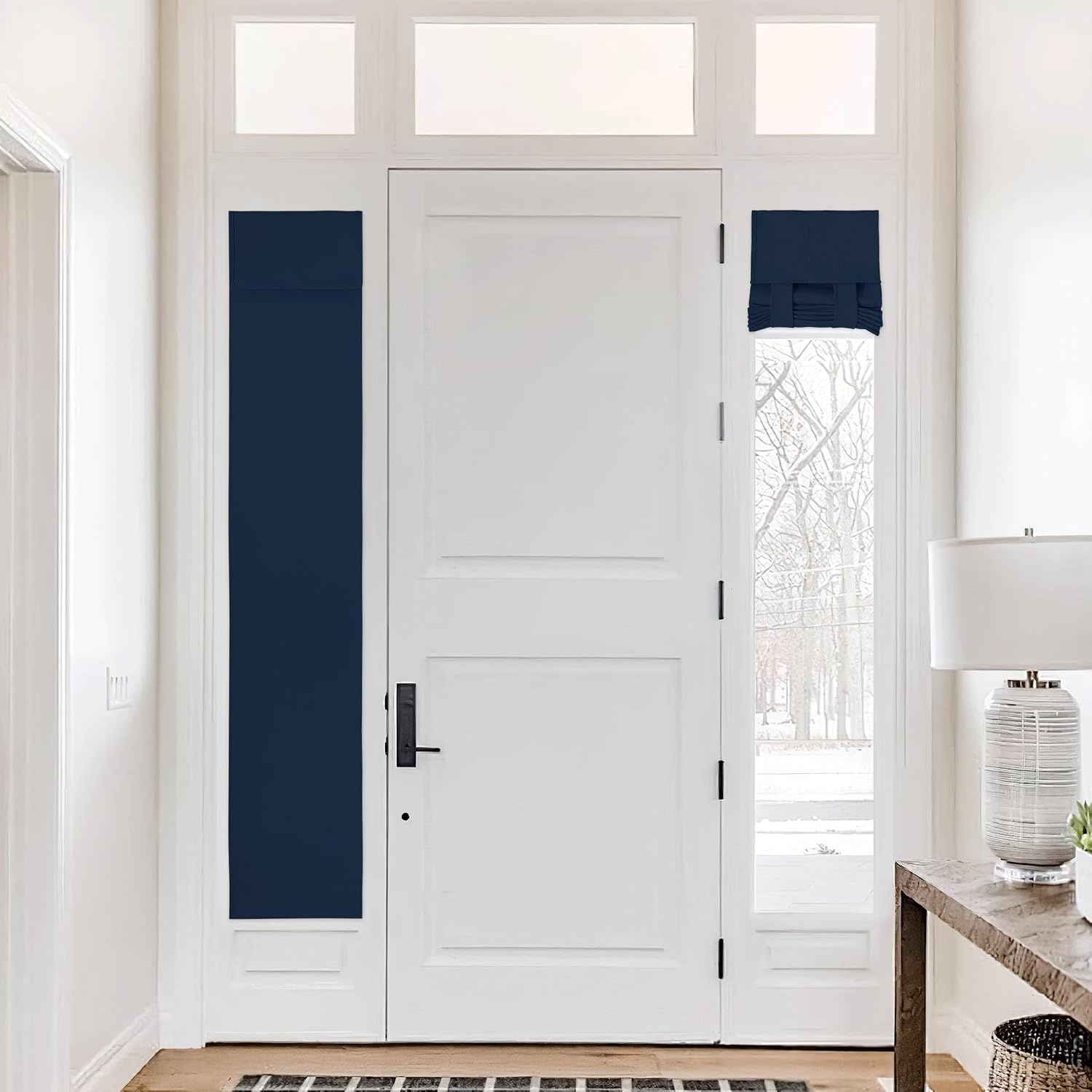 image:imageNICETOWN Grey Blackout French Door Curtain Thermal Insulated Window CoverNavy