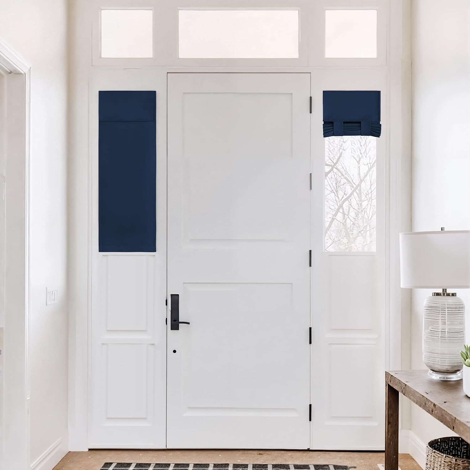 image:imageNICETOWN Grey Blackout French Door Curtain Thermal Insulated Window CoverNavy