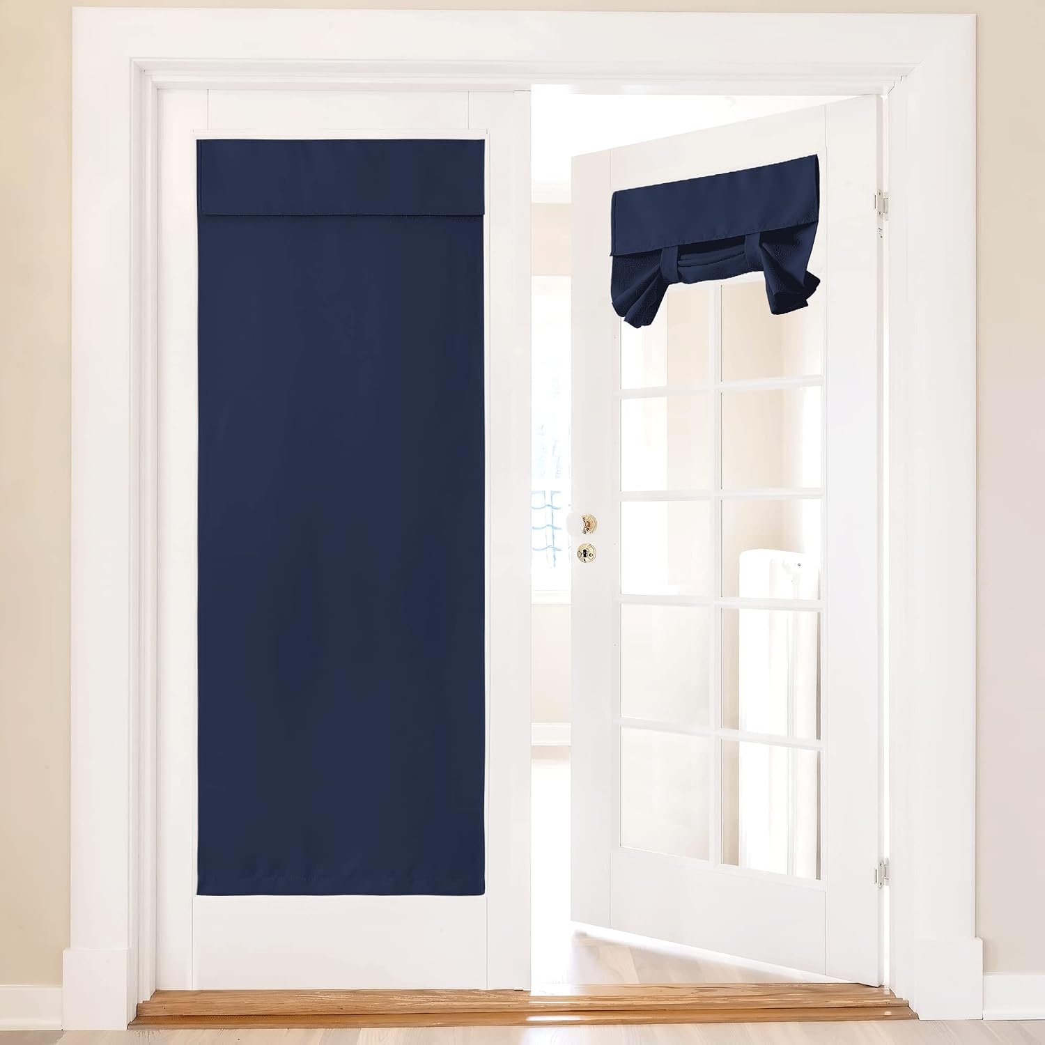 image:imageNICETOWN Grey Blackout French Door Curtain Thermal Insulated Window CoverNavy