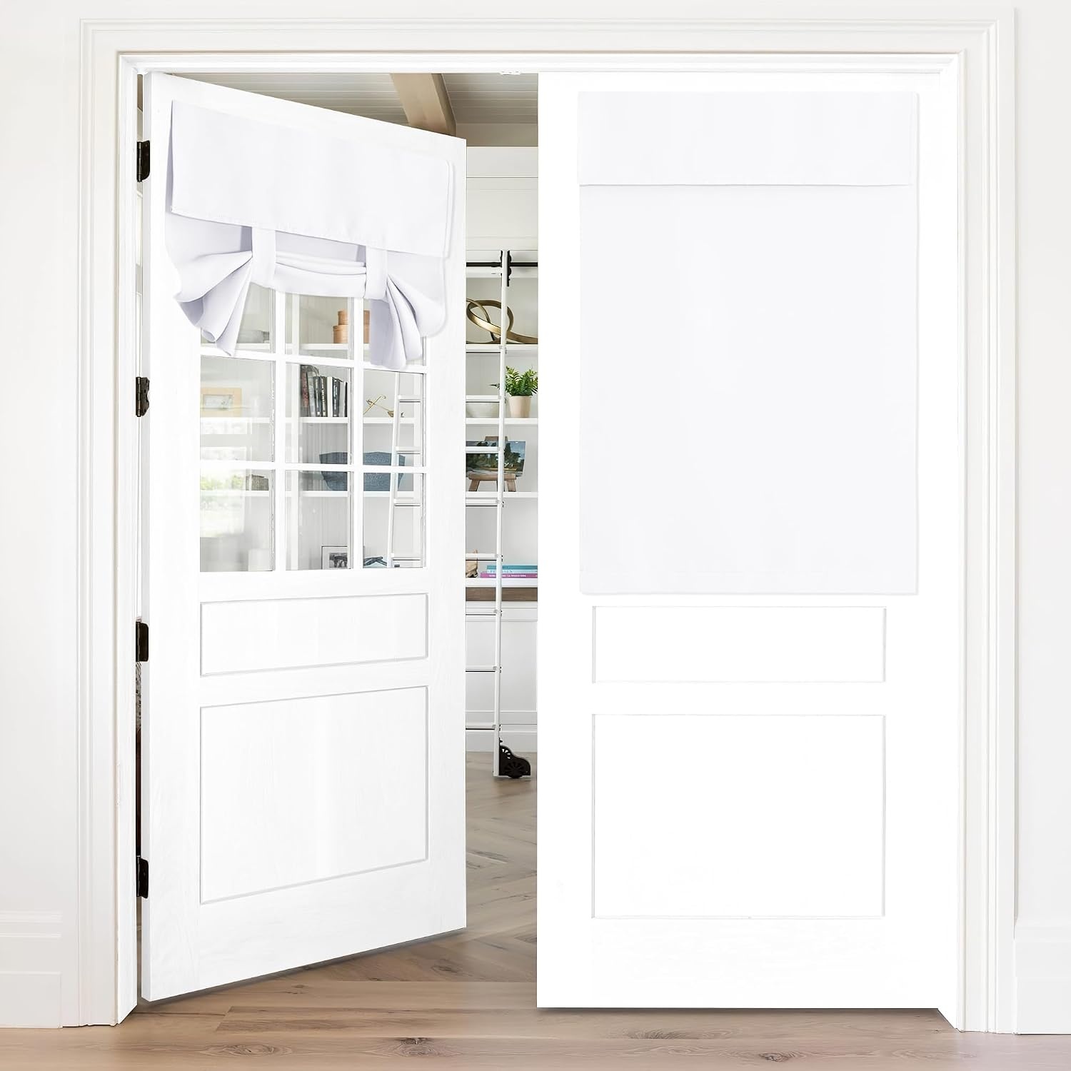 image:imageNICETOWN Grey Blackout French Door Curtain Thermal Insulated Window CoverPure White