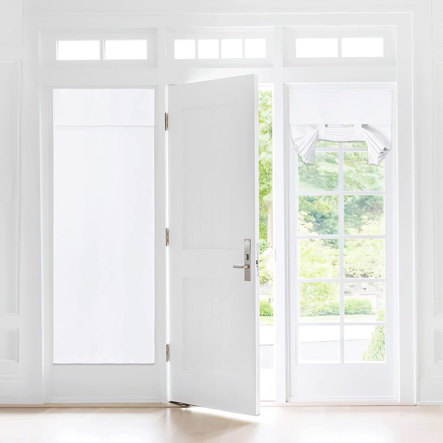image:imageNICETOWN Grey Blackout French Door Curtain Thermal Insulated Window CoverPure White