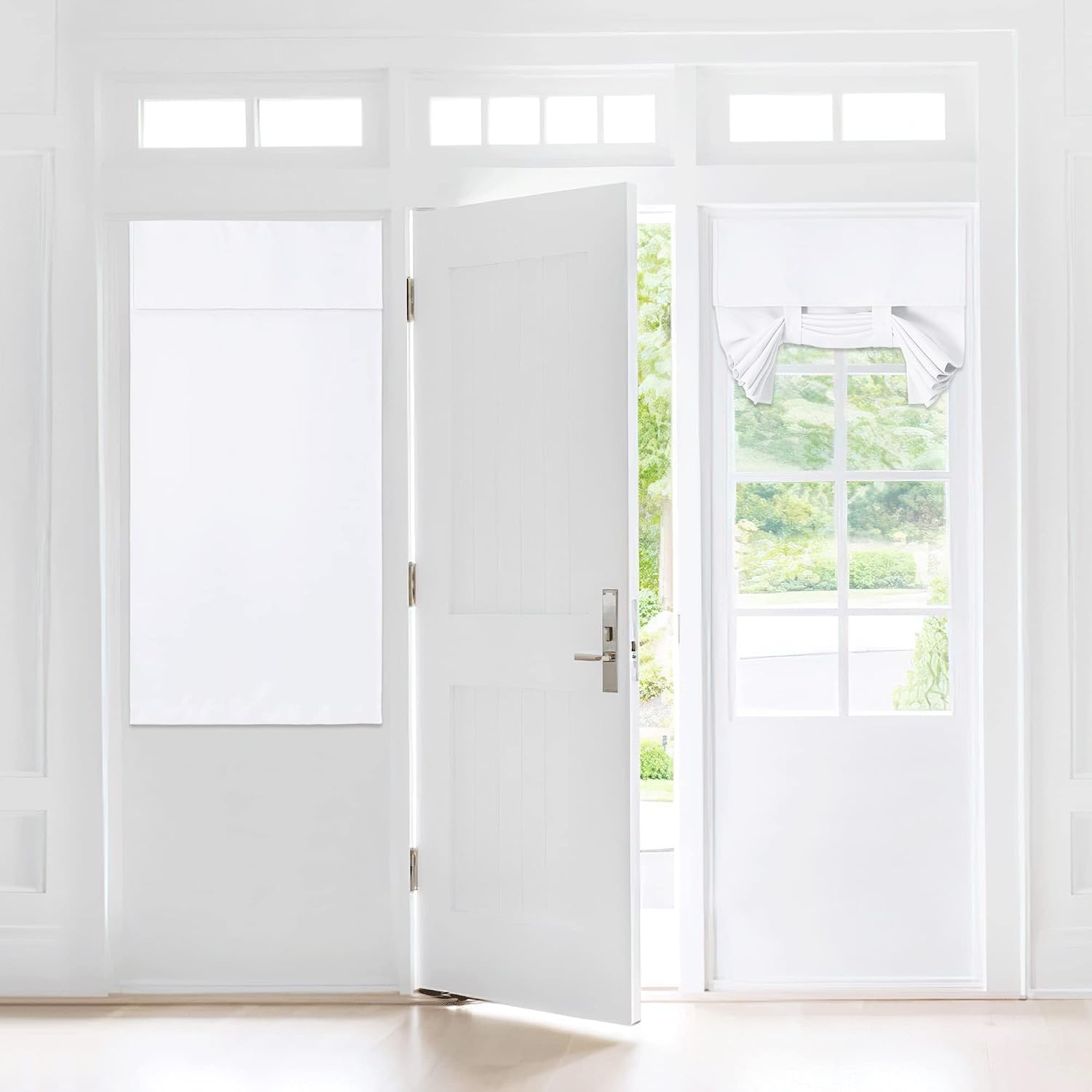 image:imageNICETOWN Grey Blackout French Door Curtain Thermal Insulated Window CoverPure White