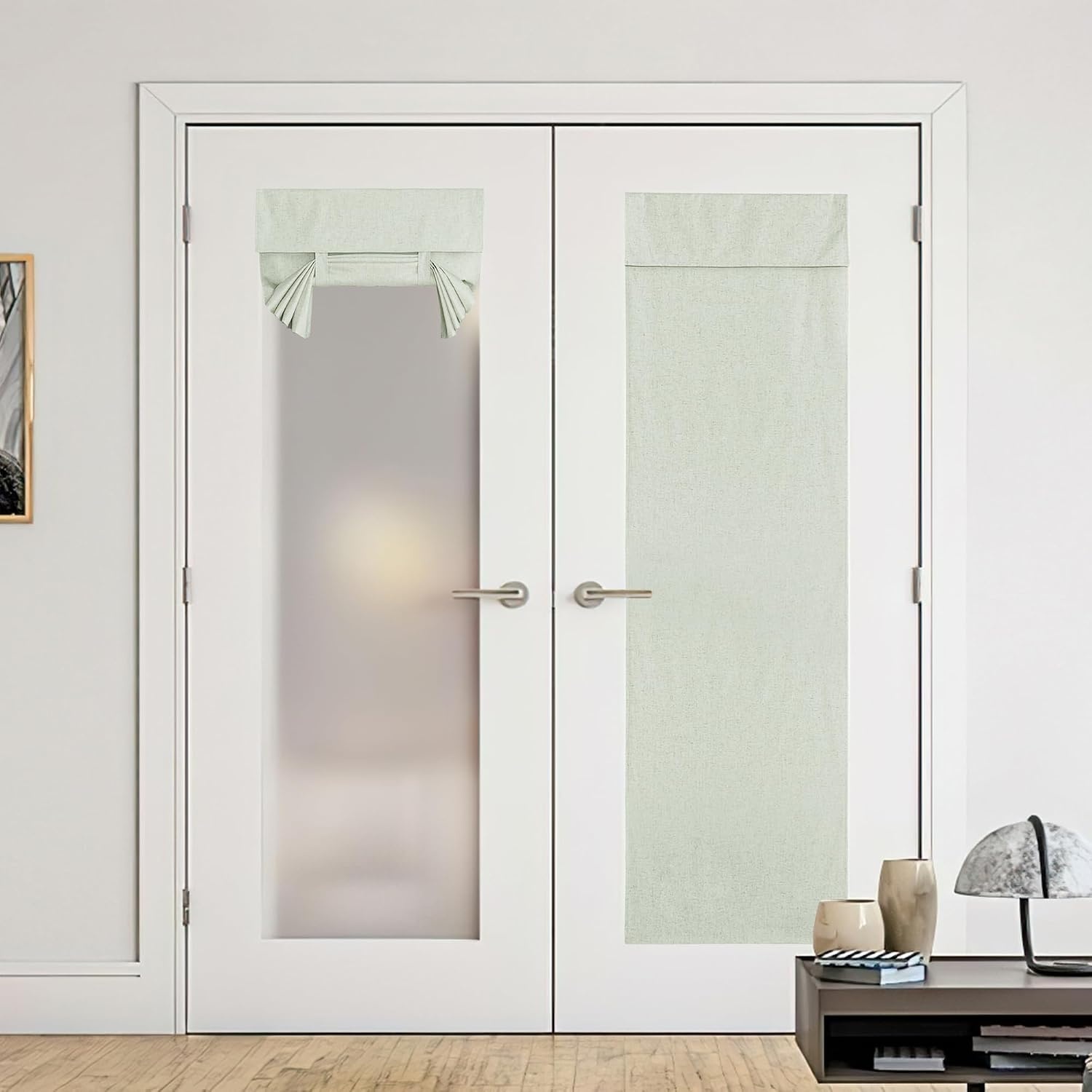image:imageNICETOWN Grey Blackout French Door Curtain Thermal Insulated Window CoverSage Green