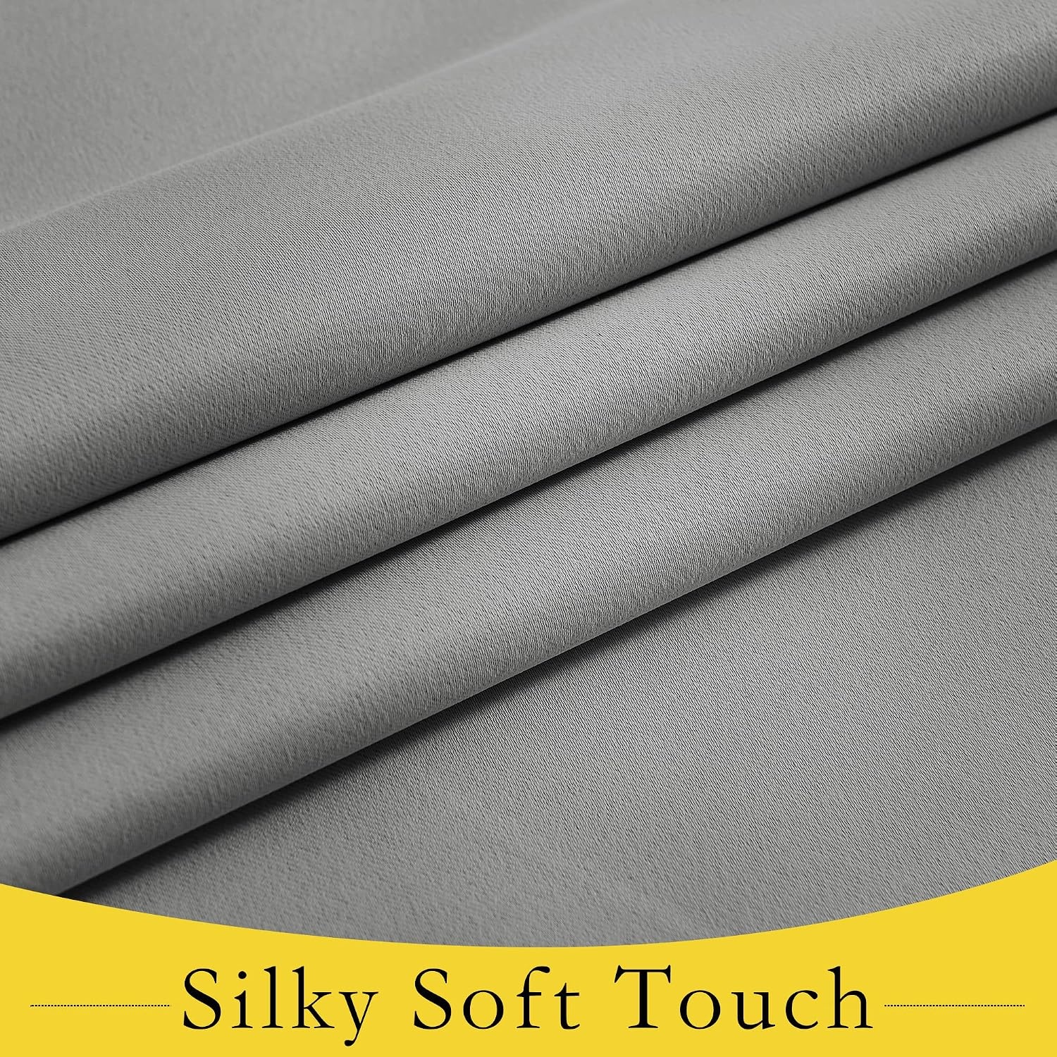 image:imageNICETOWN Grey Blackout French Door Curtain Thermal Insulated Window CoverSilverGray