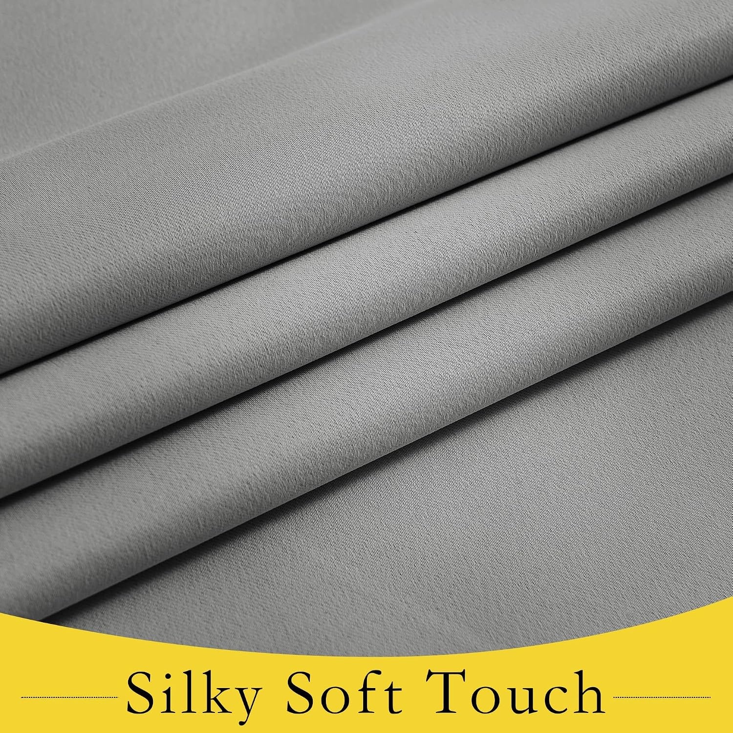 image:imageNICETOWN Grey Blackout French Door Curtain Thermal Insulated Window CoverSilverGray