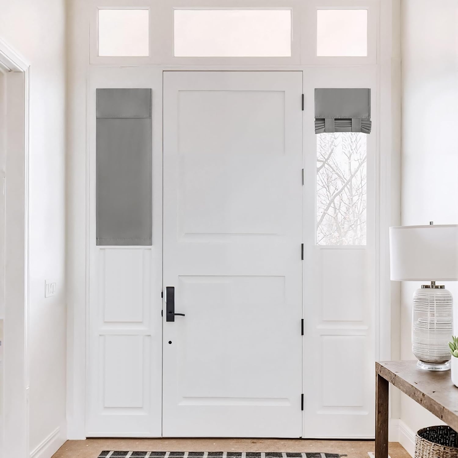 image:imageNICETOWN Grey Blackout French Door Curtain Thermal Insulated Window CoverSilverGray