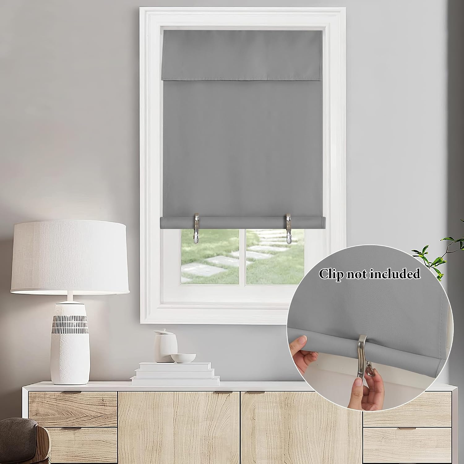 image:imageNICETOWN Grey Blackout French Door Curtain Thermal Insulated Window CoverSilverGray