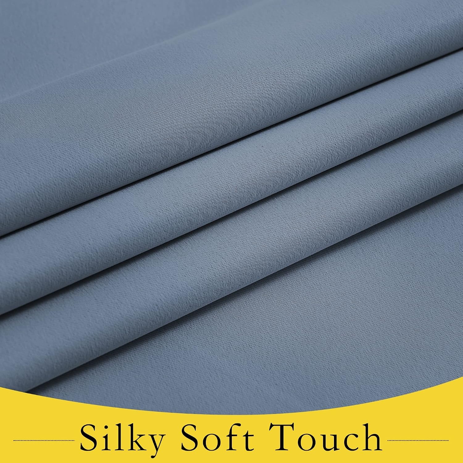 image:imageNICETOWN Grey Blackout French Door Curtain Thermal Insulated Window CoverStone Blue