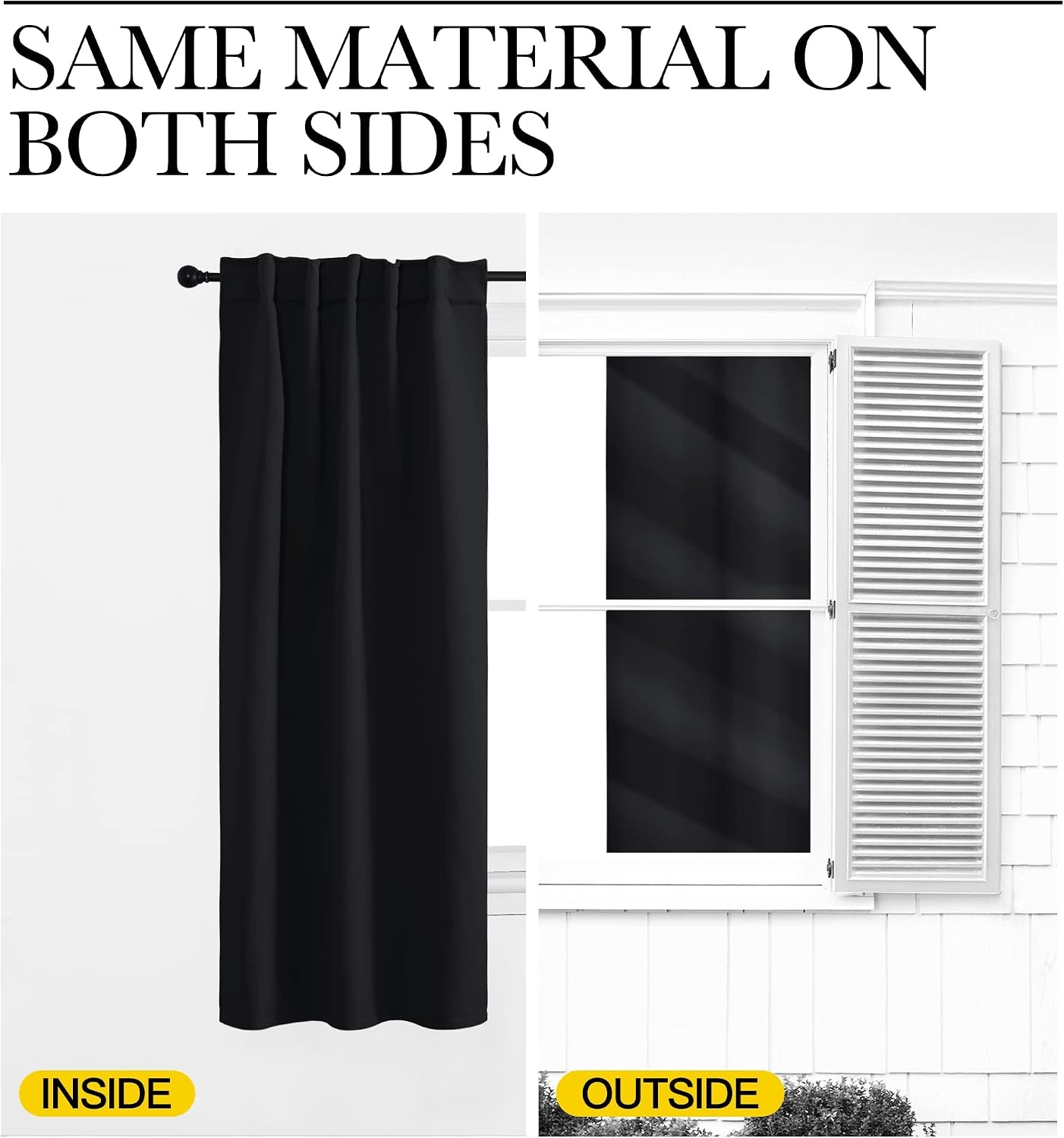 image:imageNICETOWN Halloween Black Blackout Living Room Curtains 84 inches Long Black Out Curtain Panels for Bedroom Black Color W52 x L84 1 Pair Thermal Insulated Blackout Draperies Window Treatment