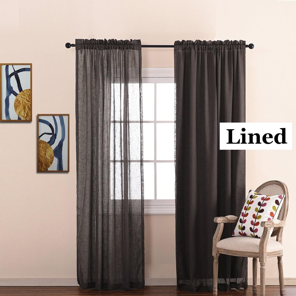 image:imageNICETOWN White Blackout Curtain Liners for Window Noise Reducing Light Blocking Liner for 84 inch Curtains Set of 2 Each is 27 x 80 Hooks Included Greyish WhiteGrey