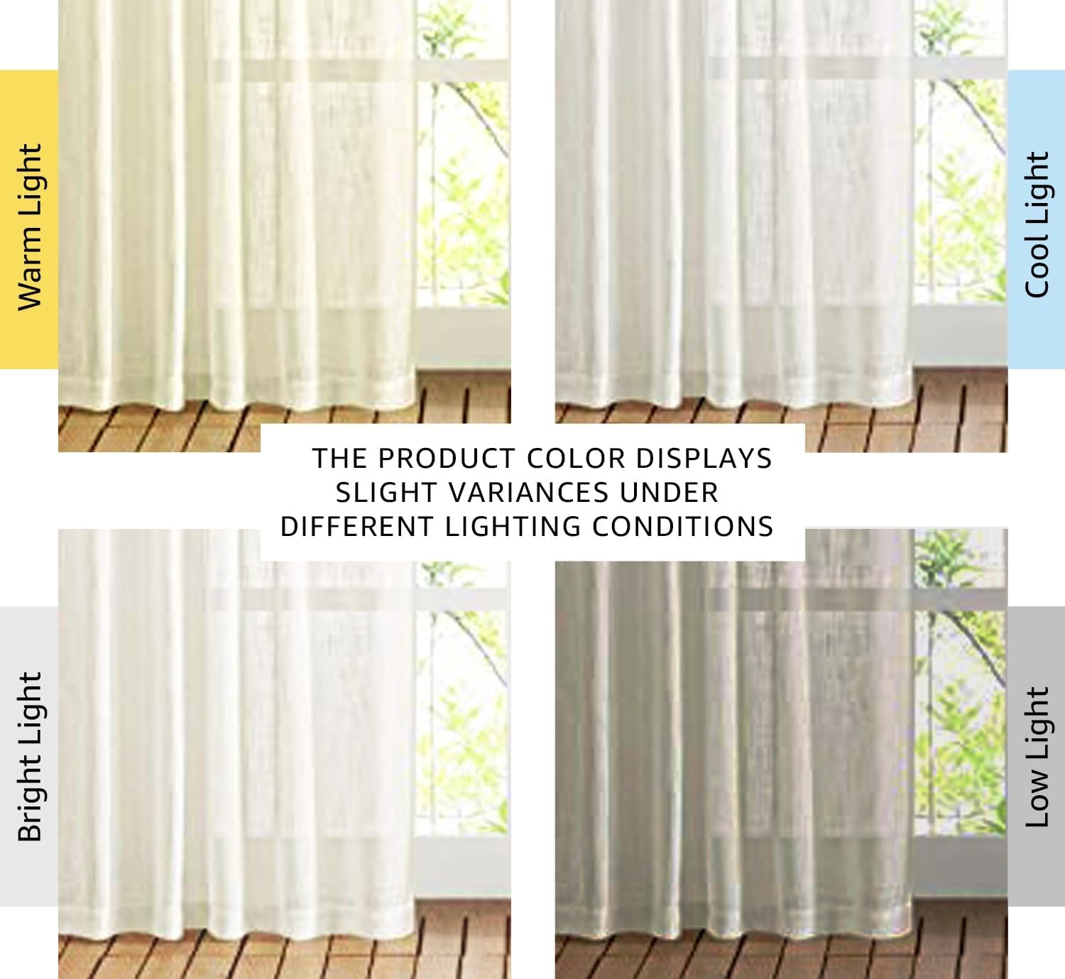 image:imageNICETOWN White Linen Sheer Curtains and Drapes 84 inches Long Rod Pocket amp Back Tab semitransparent with Light Through Vertical Window Treatments for Sliding Glass Door amp Living Room 52W Set of 2Natural