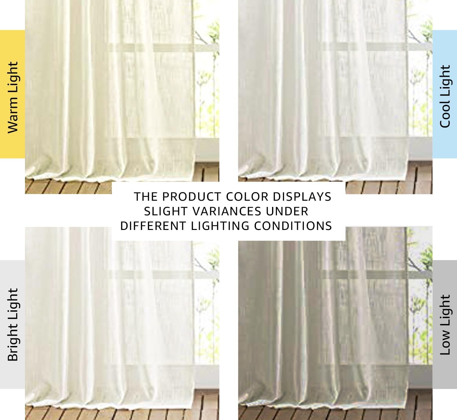 image:imageNICETOWN White Linen Sheer Curtains and Drapes 84 inches Long Rod Pocket amp Back Tab semitransparent with Light Through Vertical Window Treatments for Sliding Glass Door amp Living Room 52W Set of 2Natural