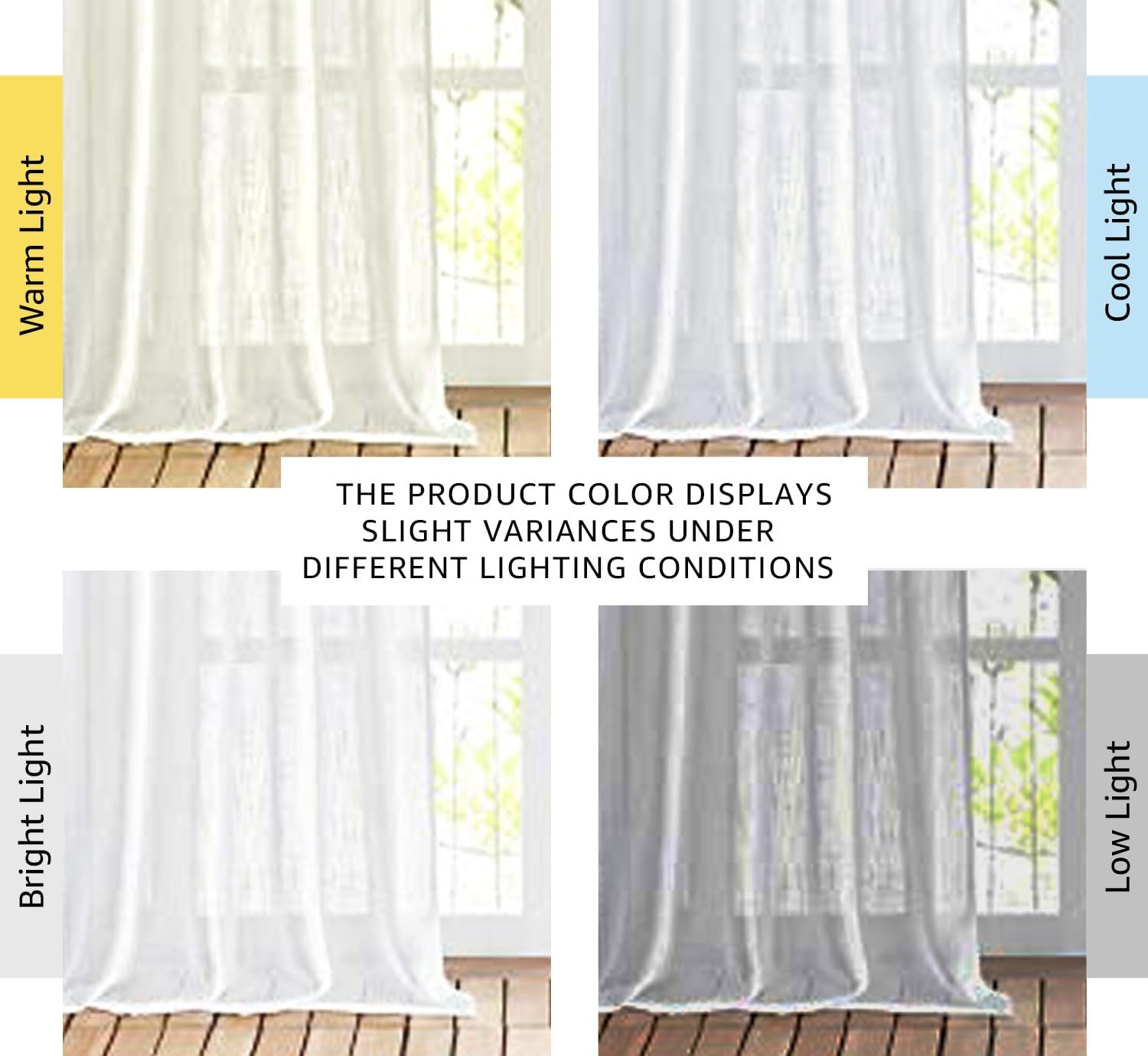 image:imageNICETOWN White Linen Sheer Curtains and Drapes 84 inches Long Rod Pocket amp Back Tab semitransparent with Light Through Vertical Window Treatments for Sliding Glass Door amp Living Room 52W Set of 2White