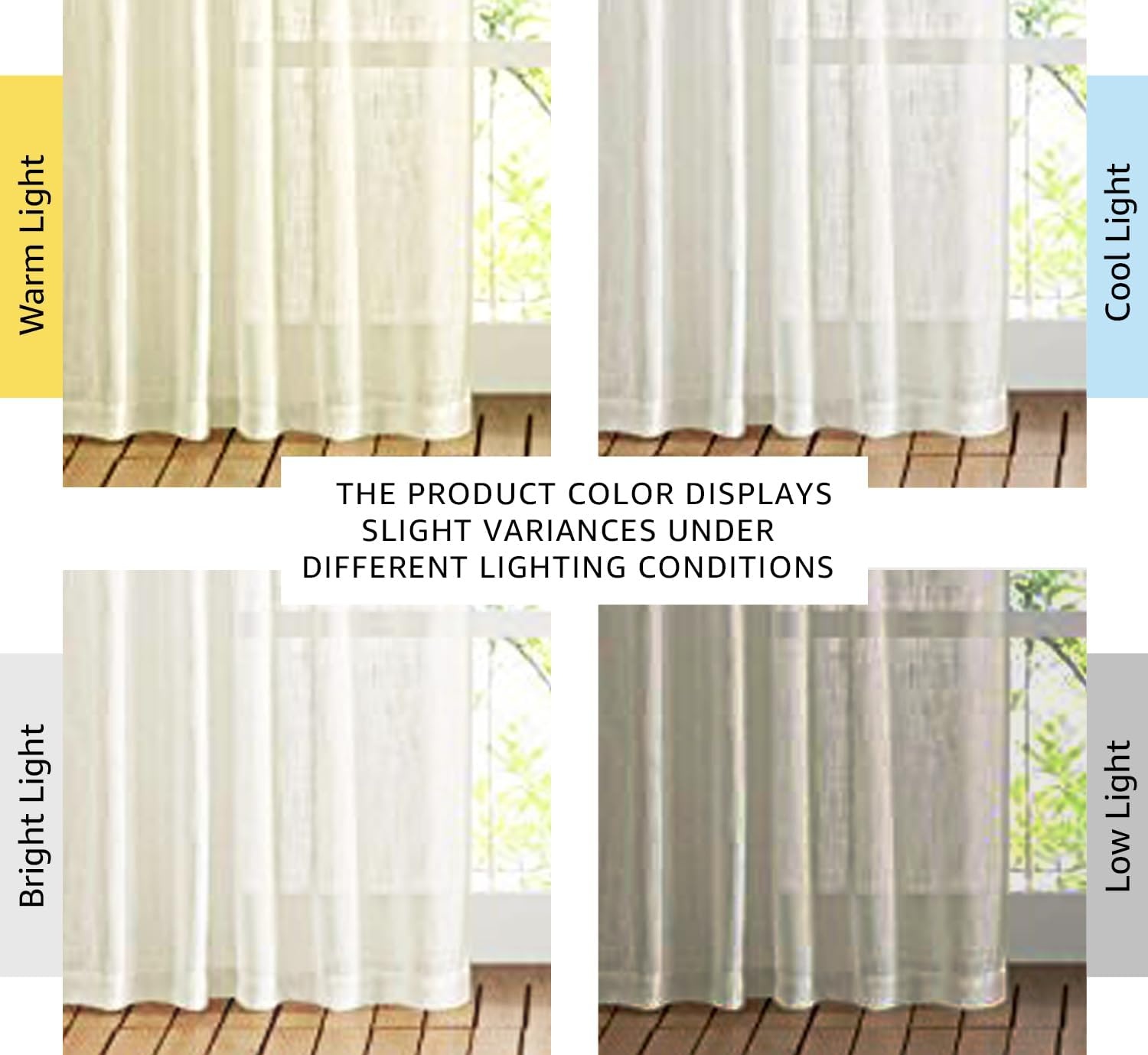 image:imageNICETOWN White Linen Sheer Curtains and Drapes 84 inches Long Rod Pocket amp Back Tab semitransparent with Light Through Vertical Window Treatments for Sliding Glass Door amp Living Room 52W Set of 2Natural