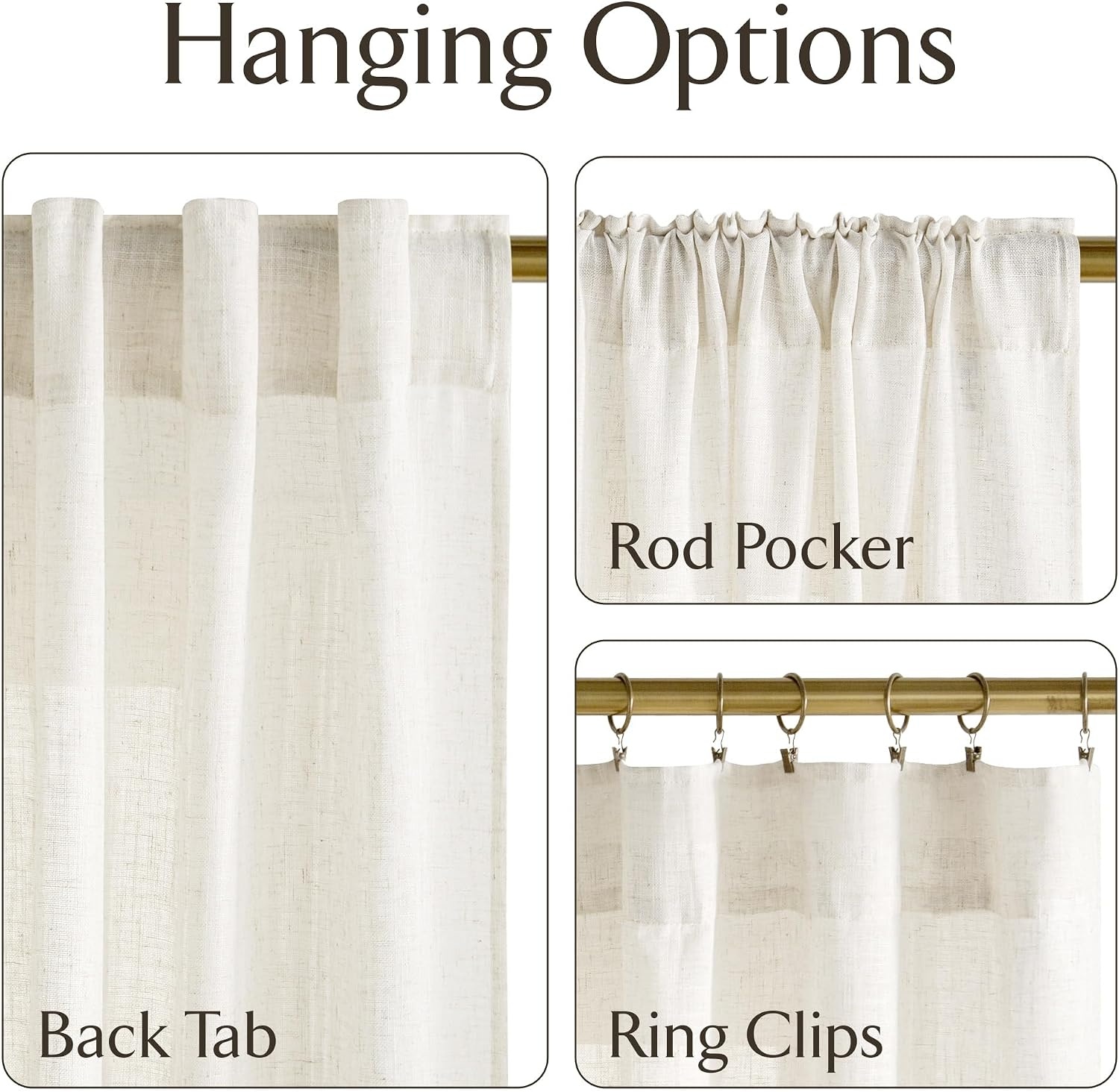 image:imageNICETOWN White Linen Sheer Curtains and Drapes 84 inches Long Rod Pocket amp Back Tab semitransparent with Light Through Vertical Window Treatments for Sliding Glass Door amp Living Room 52W Set of 2Linen