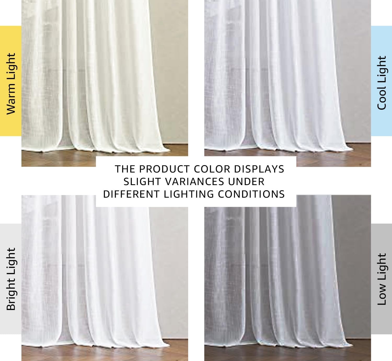image:imageNICETOWN White Linen Sheer Curtains and Drapes 84 inches Long Rod Pocket amp Back Tab semitransparent with Light Through Vertical Window Treatments for Sliding Glass Door amp Living Room 52W Set of 2White