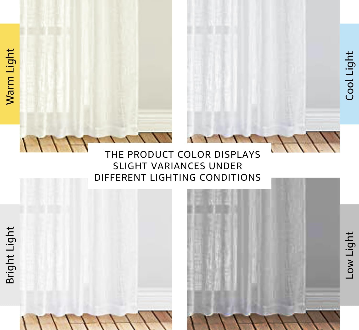 image:imageNICETOWN White Linen Sheer Curtains and Drapes 84 inches Long Rod Pocket amp Back Tab semitransparent with Light Through Vertical Window Treatments for Sliding Glass Door amp Living Room 52W Set of 2White