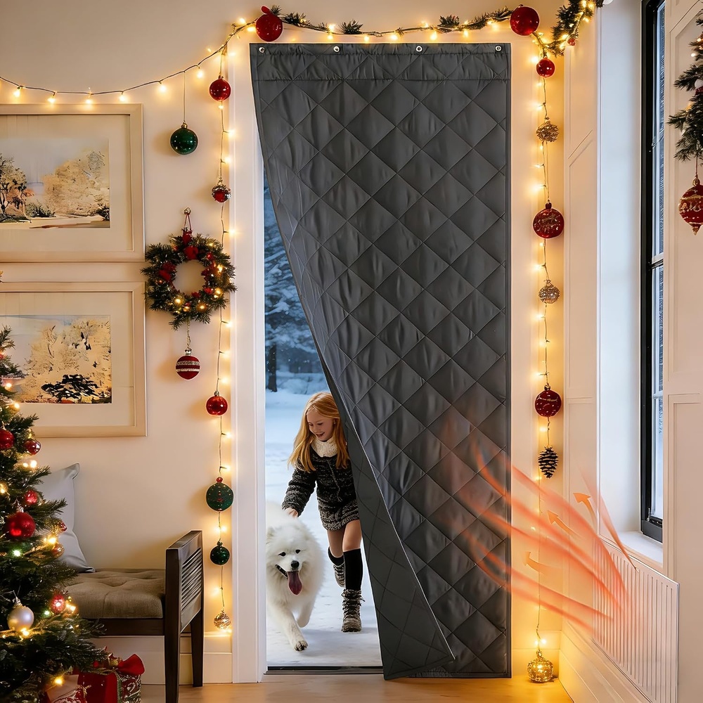 image:imageNICETOWN Grey Blackout French Door Curtain Thermal Insulated Window CoverGray