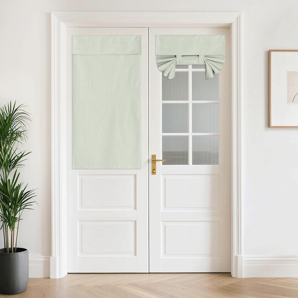 image:imageNICETOWN Grey Blackout French Door Curtain Thermal Insulated Window CoverSage Green