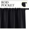 NICETOWN Black Out Curtain Blinds for Bedroom 2 Panels 42″ Wide by 63″ Long