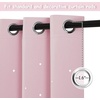 NICETOWN Blue Hollow Star Blackout Kids Curtain, 1 Panel, W52 x L63(Baby Pink)
