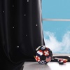 NICETOWN Blue Hollow Star Blackout Kids Curtain, 1 Panel, W52 x L63(Black)