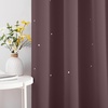 NICETOWN Blue Hollow Star Blackout Kids Curtain, 1 Panel, W52 x L63(Dry Rose)