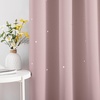NICETOWN Blue Hollow Star Blackout Kids Curtain, 1 Panel, W52 x L63(Light Pink)