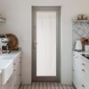 NICETOWN Grey Blackout French Door Curtain Thermal Insulated Window Cover(Cream White)