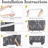 NICETOWN Grey Blackout French Door Curtain Thermal Insulated Window Cover(Foil Printed Grey)