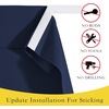 NICETOWN Grey Blackout French Door Curtain Thermal Insulated Window Cover(Navy)