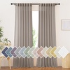 NICETOWN Sheer Linen Curtains 96 Inch Length for Bedroom Living Room 2 Panels, Ivory Rod Pocket & Back Tab Semi Sheer Drapes Privacy Semitransparent Farmhouse Window Treatment, W52 x L96(Burlap)