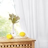 NICETOWN Sheer Linen Curtains 96 Inch Length for Bedroom Living Room 2 Panels, Ivory Rod Pocket & Back Tab Semi Sheer Drapes Privacy Semitransparent Farmhouse Window Treatment, W52 x L96(White)