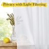 NICETOWN Sheer Linen Curtains 96 Inch Length for Bedroom Living Room 2 Panels, Ivory Rod Pocket & Back Tab Semi Sheer Drapes Privacy Semitransparent Farmhouse Window Treatment, W52 x L96(White)