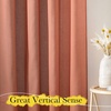 NICETOWN Sheer Linen Curtains 96 Inch Length for Bedroom Living Room 2 Panels, Ivory Rod Pocket & Back Tab Semi Sheer Drapes Privacy Semitransparent Farmhouse Window Treatment, W52 x L96(Burnt Orange)