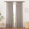 NICETOWN Sheer Linen Curtains 96 Inch Length for Bedroom Living Room 2 Panels, Ivory Rod Pocket & Back Tab Semi Sheer Drapes Privacy Semitransparent Farmhouse Window Treatment, W52 x L96(Burlap)