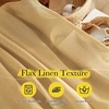 NICETOWN Sheer Linen Curtains 96 Inch Length for Bedroom Living Room 2 Panels, Ivory Rod Pocket & Back Tab Semi Sheer Drapes Privacy Semitransparent Farmhouse Window Treatment, W52 x L96(Desert Yellow)