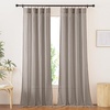 NICETOWN Sheer Linen Curtains 96 Inch Length for Bedroom Living Room 2 Panels, Ivory Rod Pocket & Back Tab Semi Sheer Drapes Privacy Semitransparent Farmhouse Window Treatment, W52 x L96(Burlap)