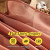 NICETOWN Sheer Linen Curtains 96 Inch Length for Bedroom Living Room 2 Panels, Ivory Rod Pocket & Back Tab Semi Sheer Drapes Privacy Semitransparent Farmhouse Window Treatment, W52 x L96(Burnt Orange)