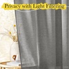 NICETOWN Sheer Linen Curtains 96 Inch Length for Bedroom Living Room 2 Panels, Ivory Rod Pocket & Back Tab Semi Sheer Drapes Privacy Semitransparent Farmhouse Window Treatment, W52 x L96(Charcoal Gray)