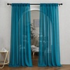 NICETOWN Sheer Linen Curtains 96 Inch Length for Bedroom Living Room 2 Panels, Ivory Rod Pocket & Back Tab Semi Sheer Drapes Privacy Semitransparent Farmhouse Window Treatment, W52 x L96(Peacock Green)