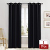 NICETOWN Soundproof Thermal Insulated Blackout Curtain Thermal Insulated Solid Grommet Room Darkening Drape for Dining Room (Single Panel, 42 inches by 84 inch, Black)
